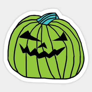 Big Green Halloween Horror Pumpkin Sticker